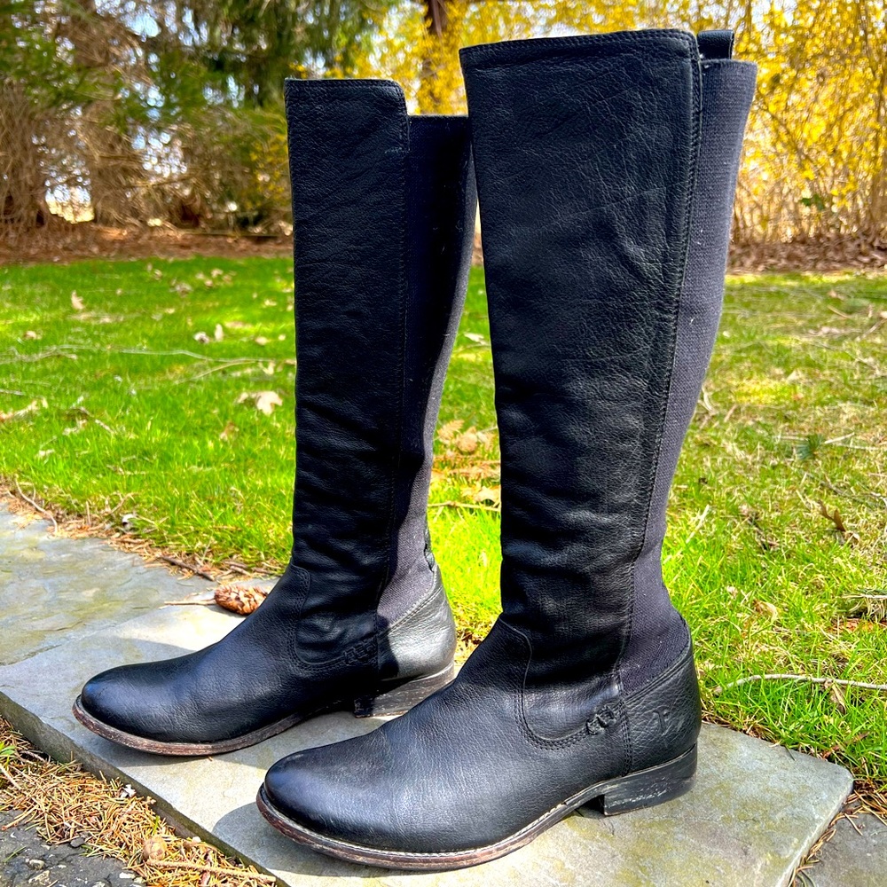Frye Women’s Black Leather Riding Boots Sz 8.5